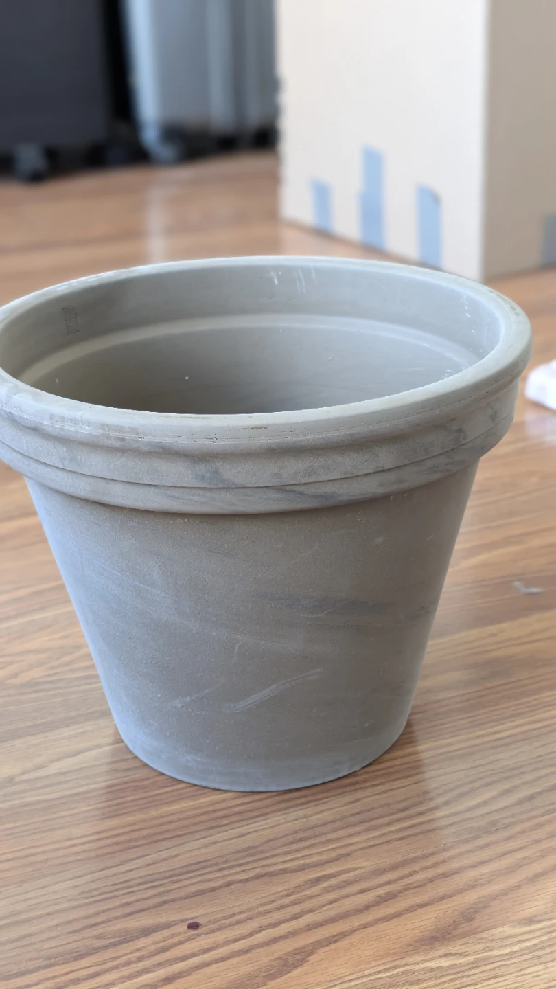 Grey Terracotta Plant Pot with plastic Saucer - photo 2