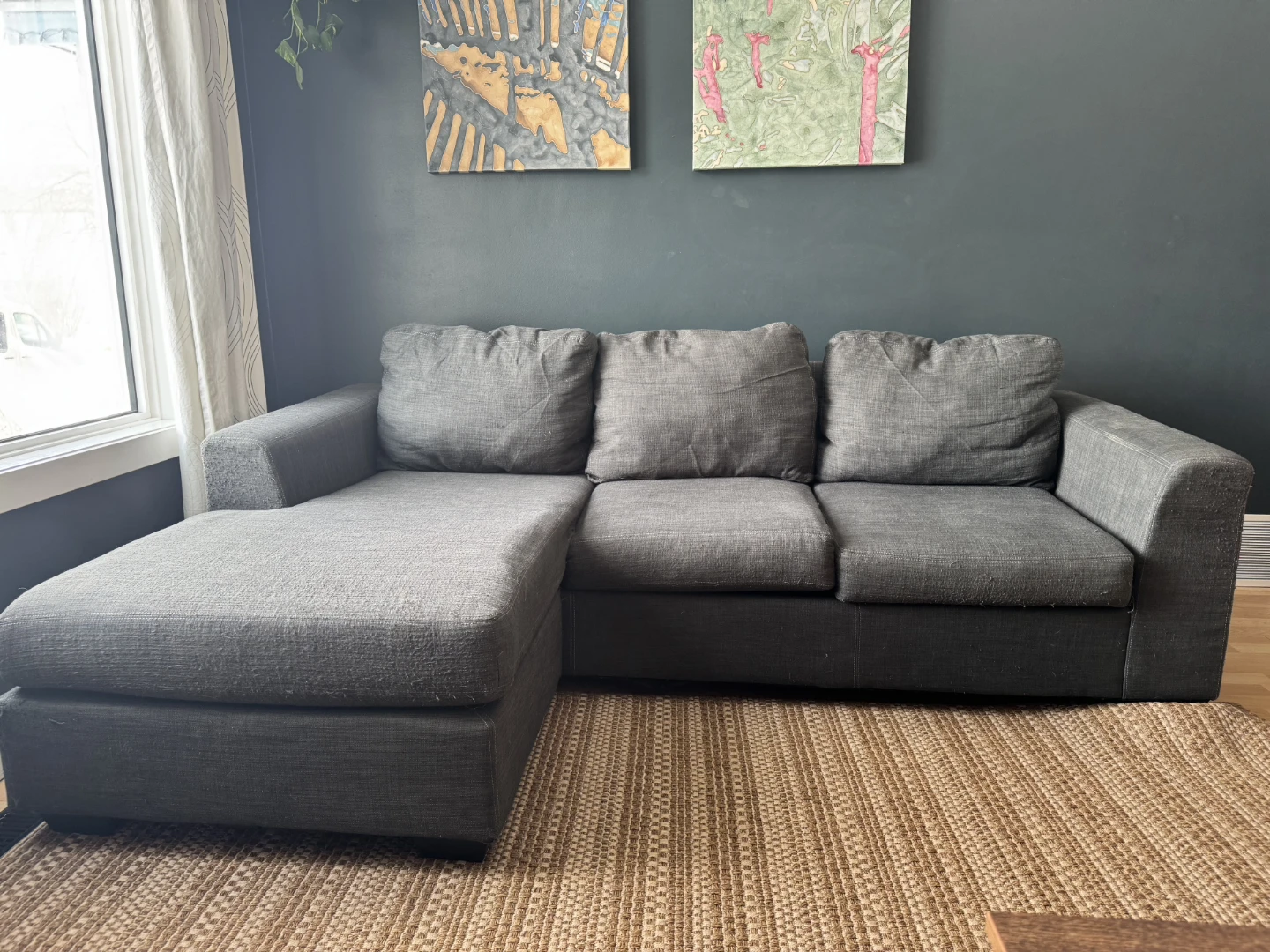 Grey Sectional Sofa with Chaise