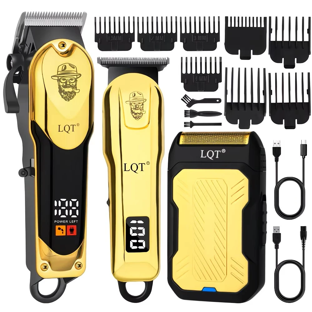 LQT Professional Hair Clipper & Shaver Set - Gold