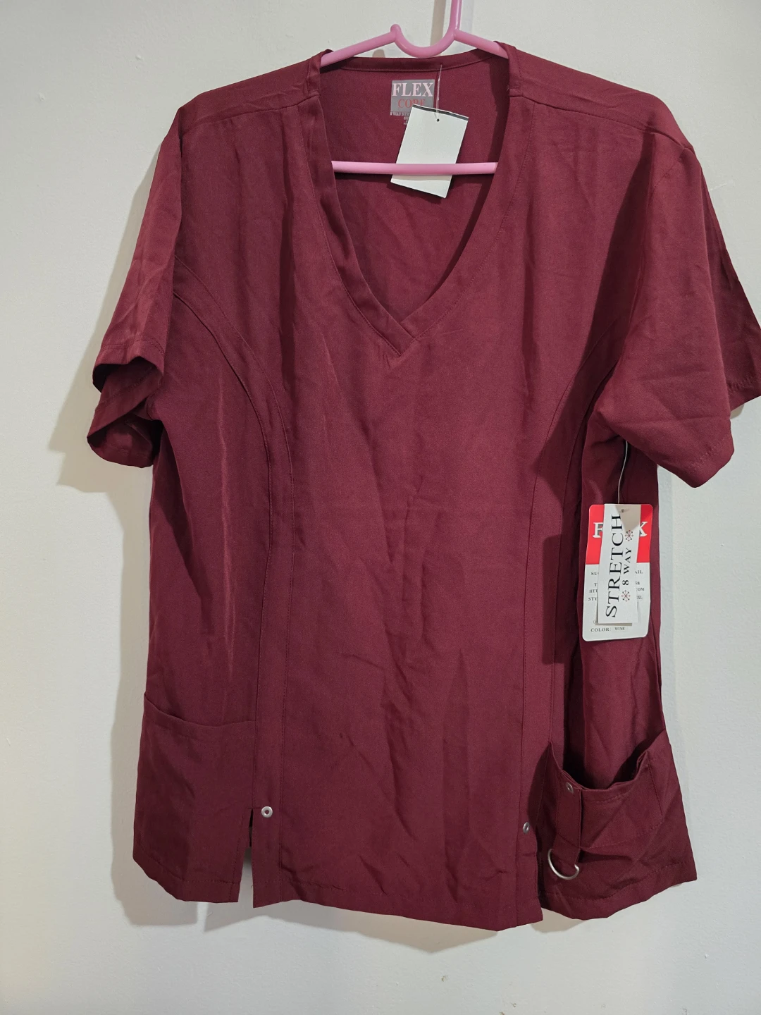 ​New Burgundy Uniform Scrub Top - Size 2XL - photo 3