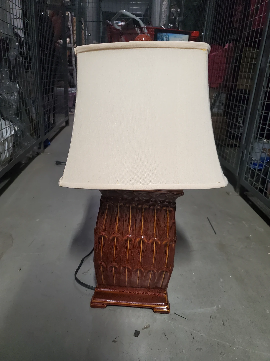 Ceramic Table Lamp with Cream Shade