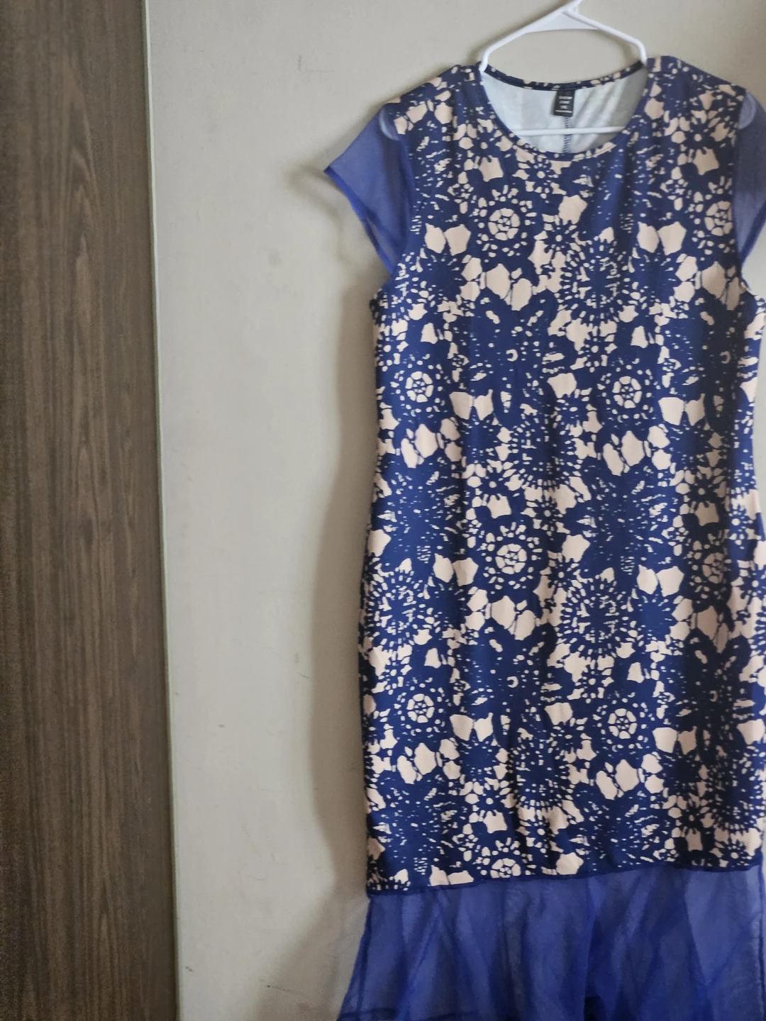 Women's Shein Dress - Blue Floral Mesh Detail - photo 2