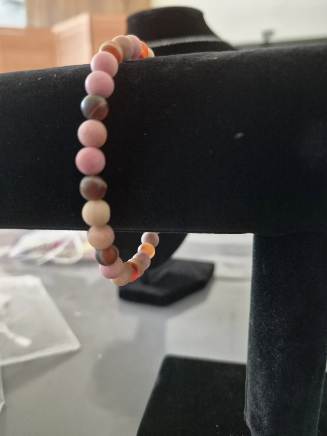 Rhodonite Matte 6mm Beaded Bracelet - photo 3