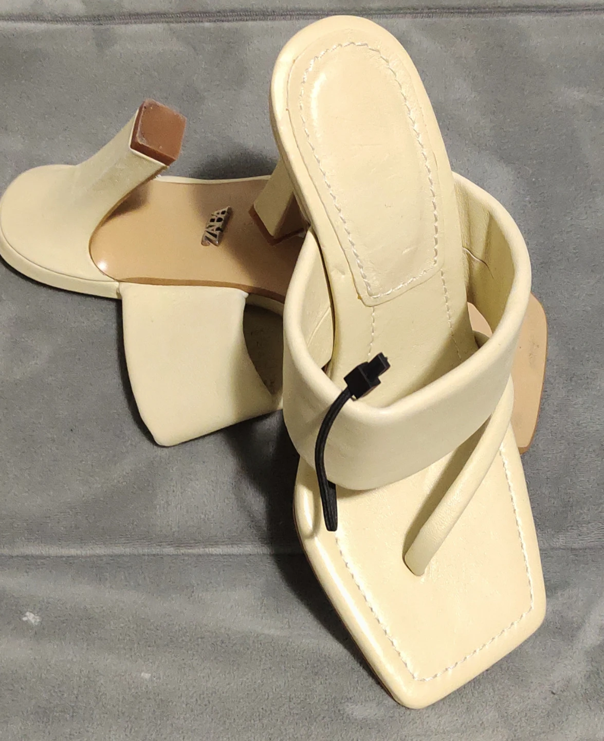 Zara Women's Cream Square Toe Heeled Sandals EU 36 - photo 2