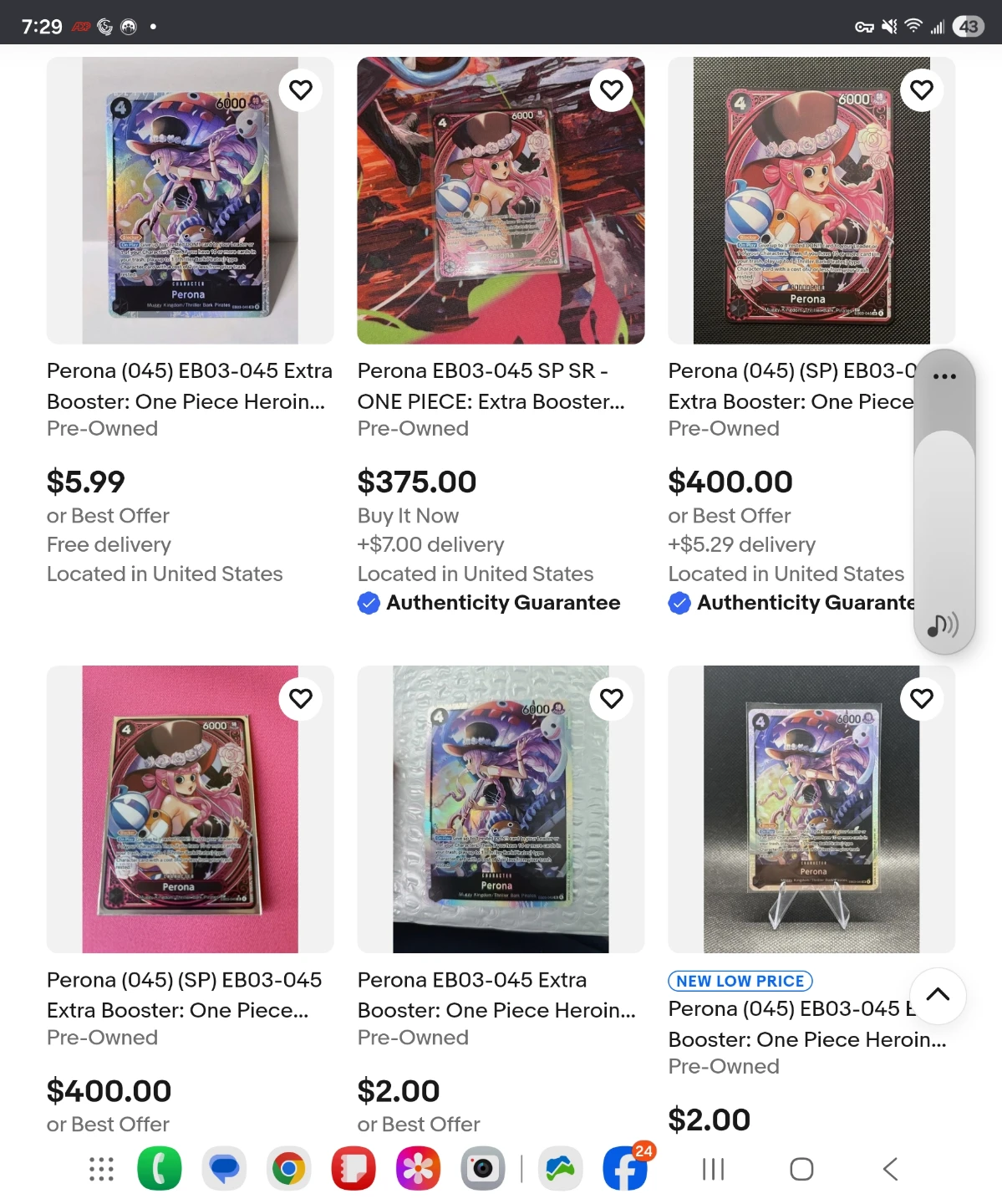 One Piece Card Game Perona (045) EB03-045 SR - photo 3