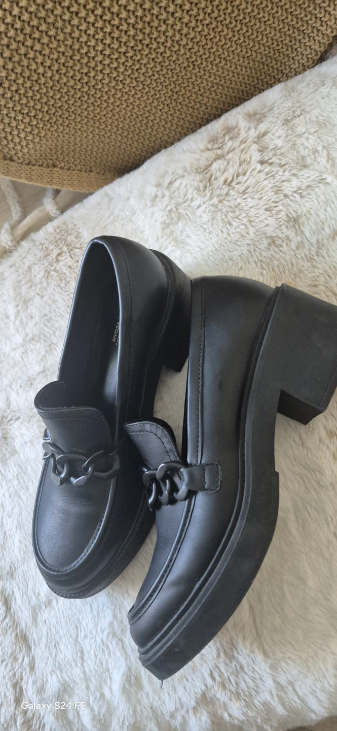 Call It Spring Black Loafers with Chain Detail - photo 2