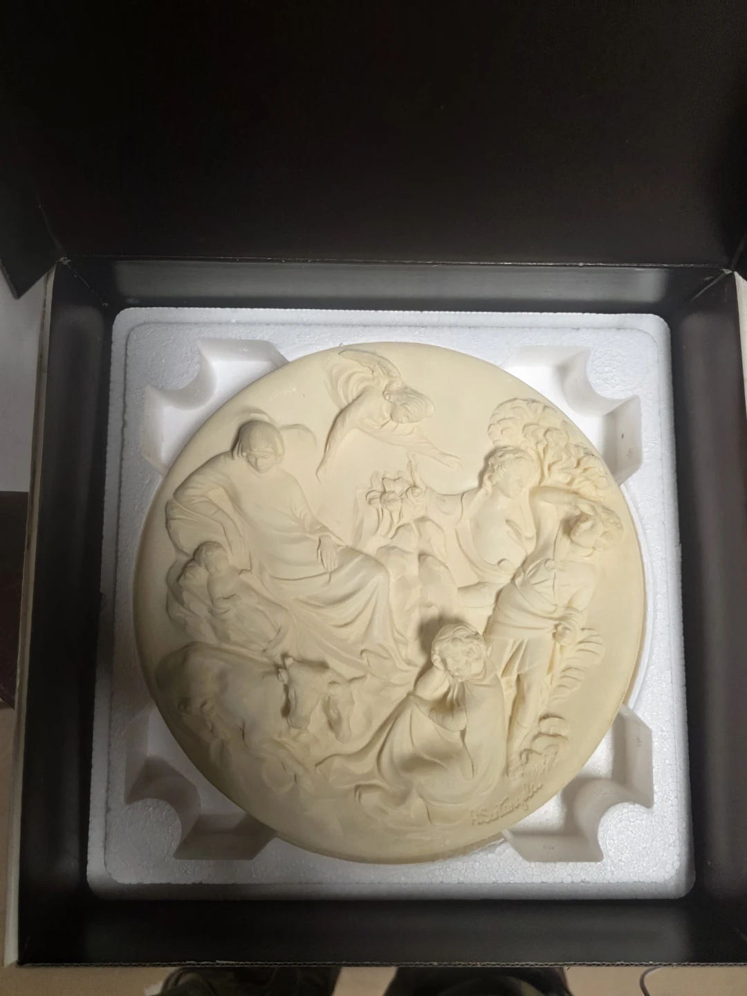 Alberto Santangela Alabaster Relief Plate