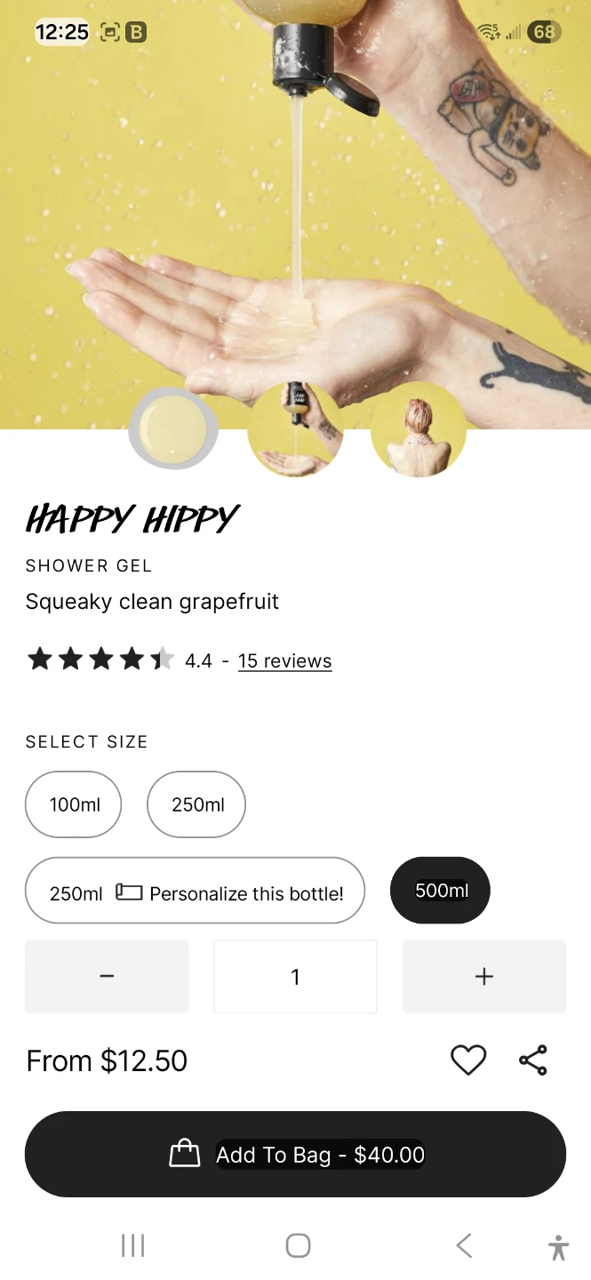 Lush Happy Hippy Shower Gel - Grapefruit