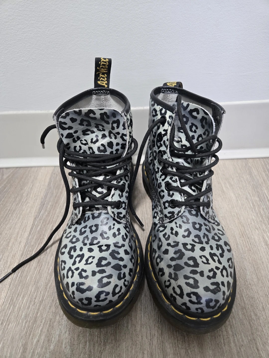 Dr. Martens 101 Leopard Print Boots Size UK 4