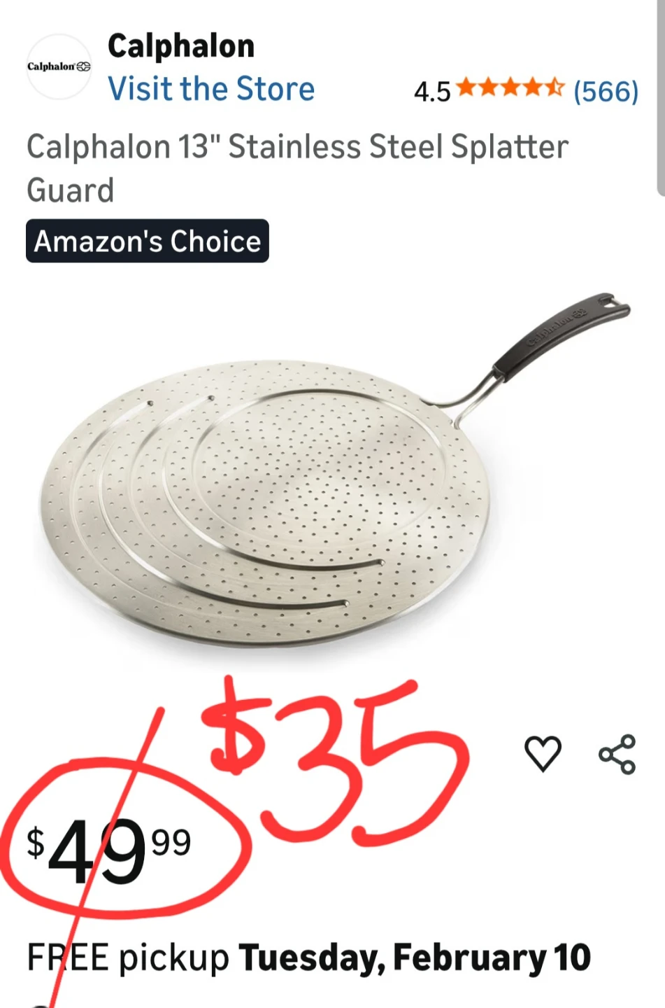 🏆Calphalon 13" Stainless Steel Splatter Guard🏆 - photo 2
