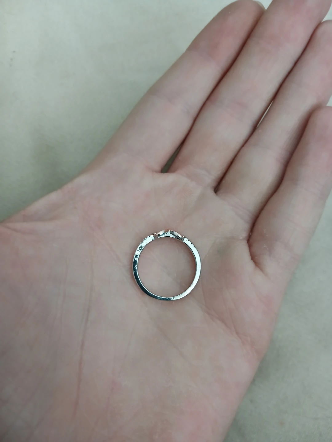 925 Silver Ring With 18K Rose Gold Plated Infinity Symbol - photo 5