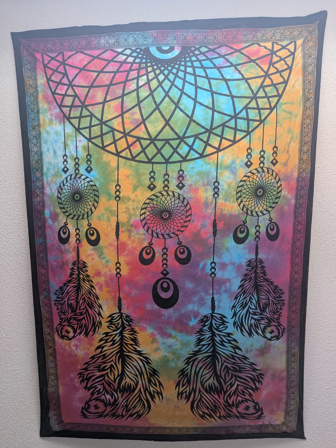 Tie-Dye Dreamcatcher Wall Tapestry