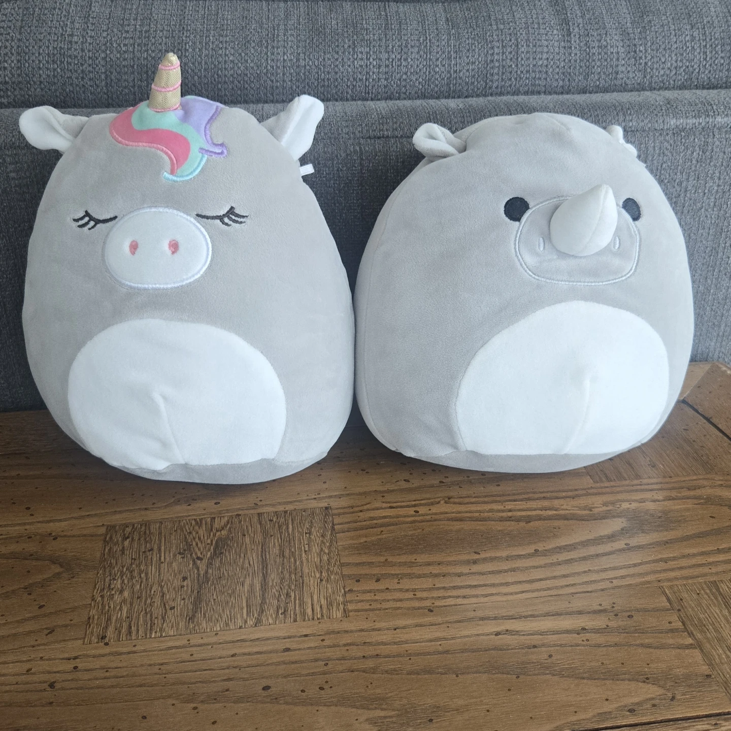 2 Squishmallow Plush Toys (Unicorn & Rhino)