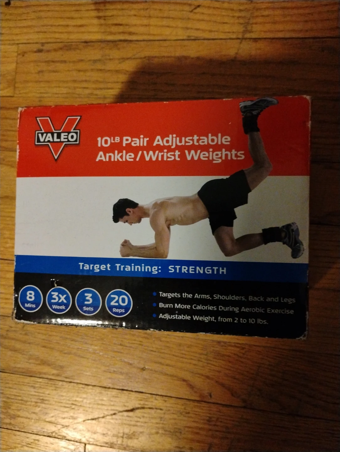 Valeo 10lb Pair Adjustable Ankle/Wrist Weights