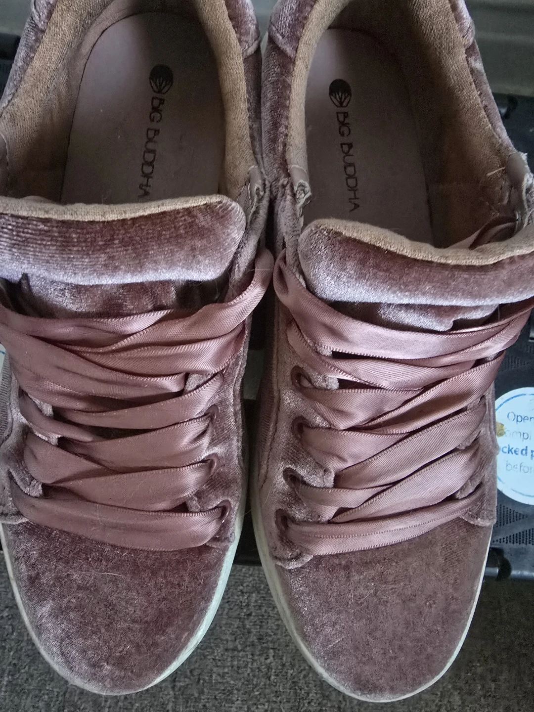 Big Buddha Pink Velvet Lace-Up Sneakers