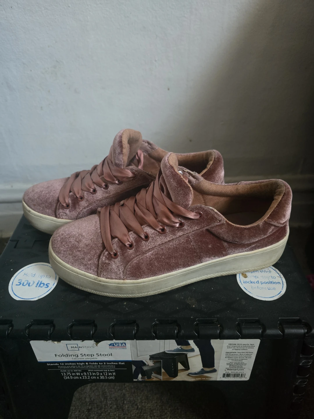 Big Buddha Pink Velvet Lace-Up Sneakers - photo 4