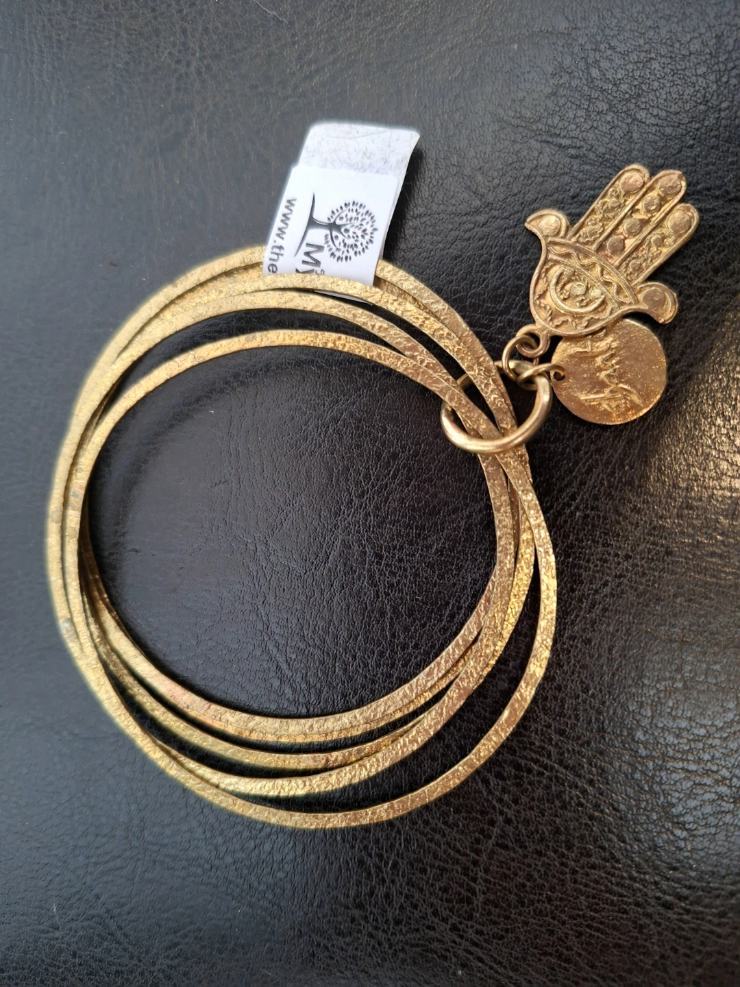 Brass Hamsa Charm Bracelet Set