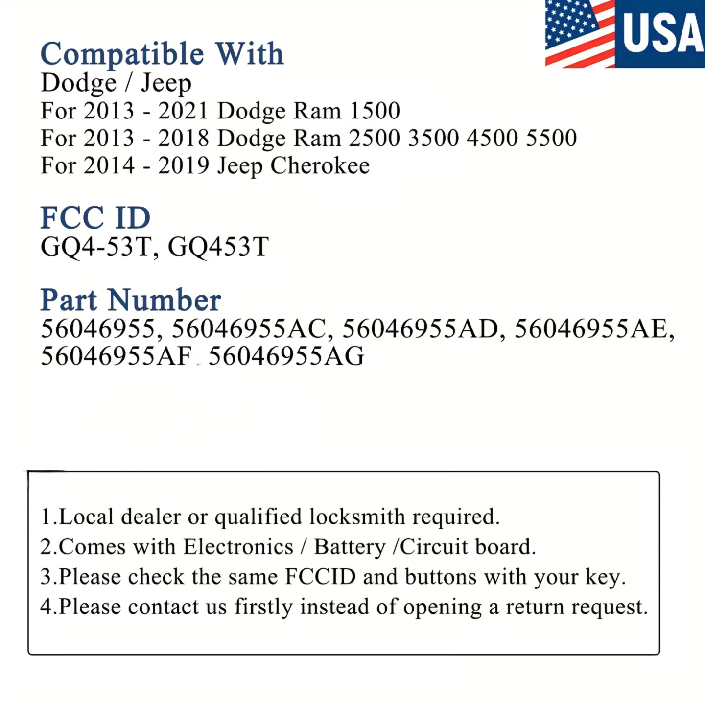 Remote Key Fob for Dodge Ram Jeep Cherokee - photo 4