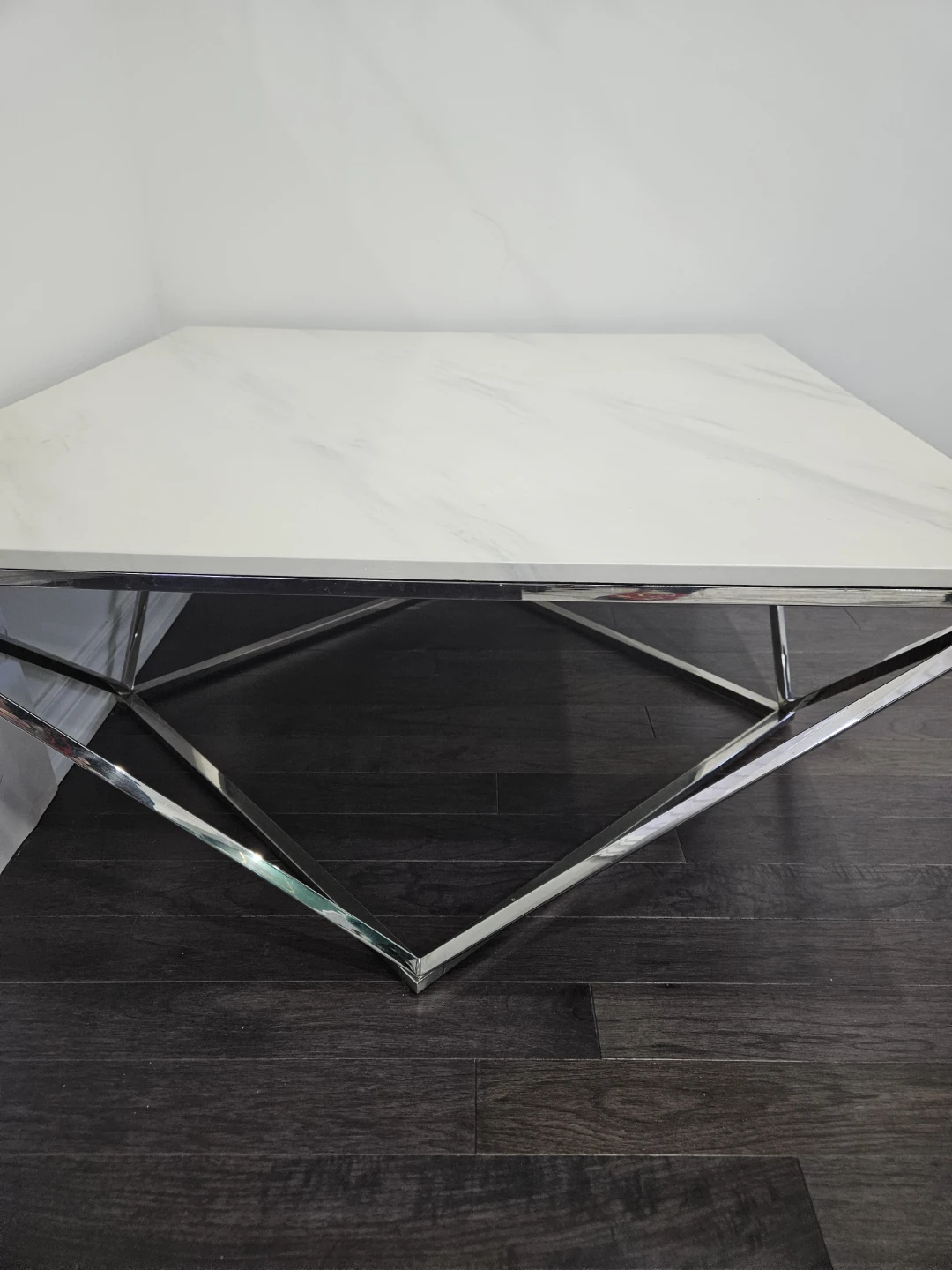 Marble and Stainless Steel Coffee Table - photo 2