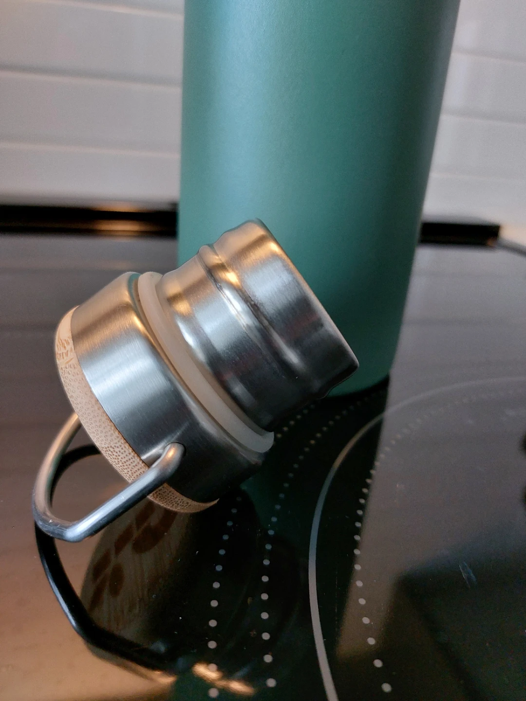 Green 1L insulated stainless steel water bottle - photo 3
