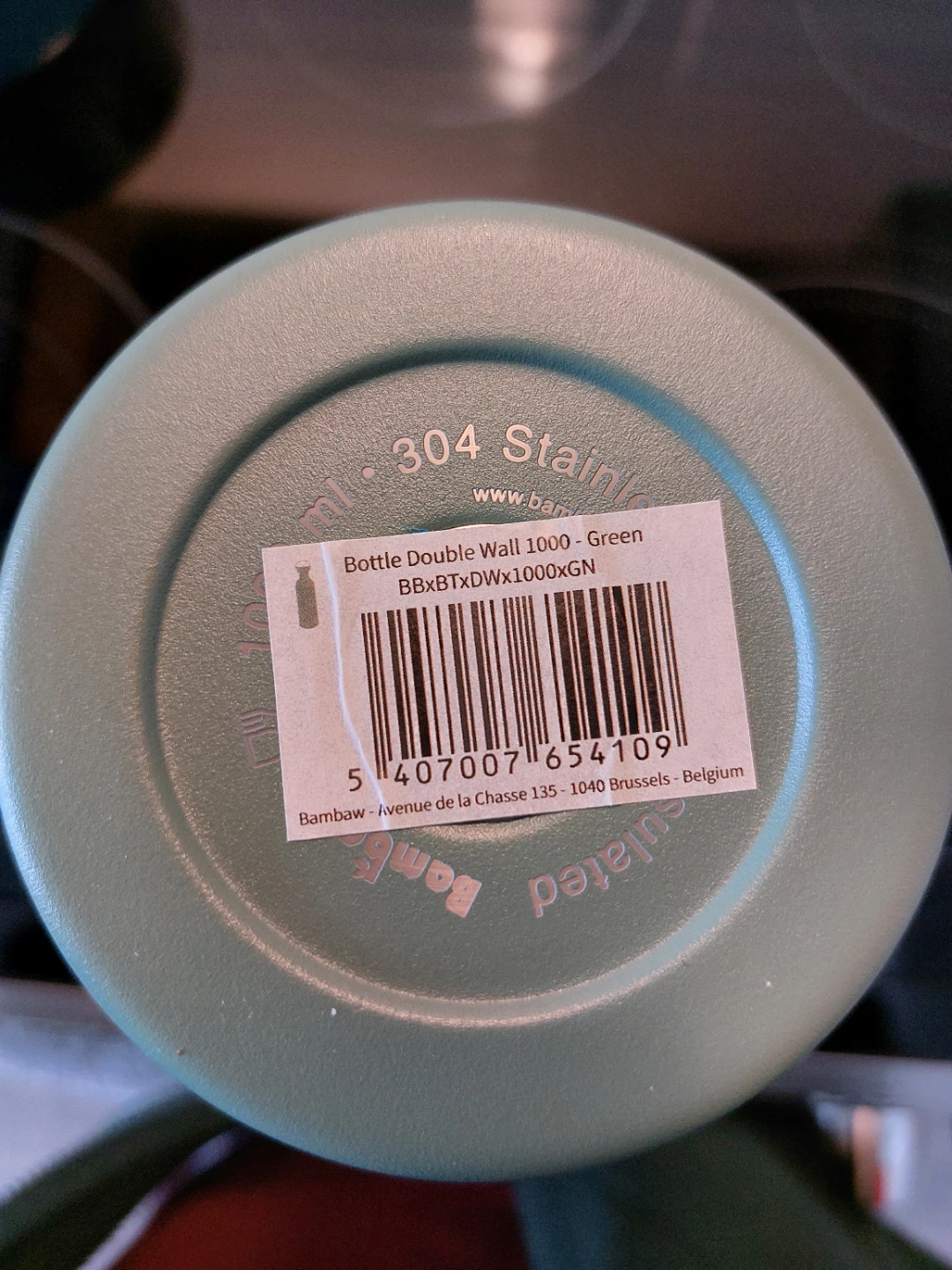 Green 1L insulated stainless steel water bottle - photo 5