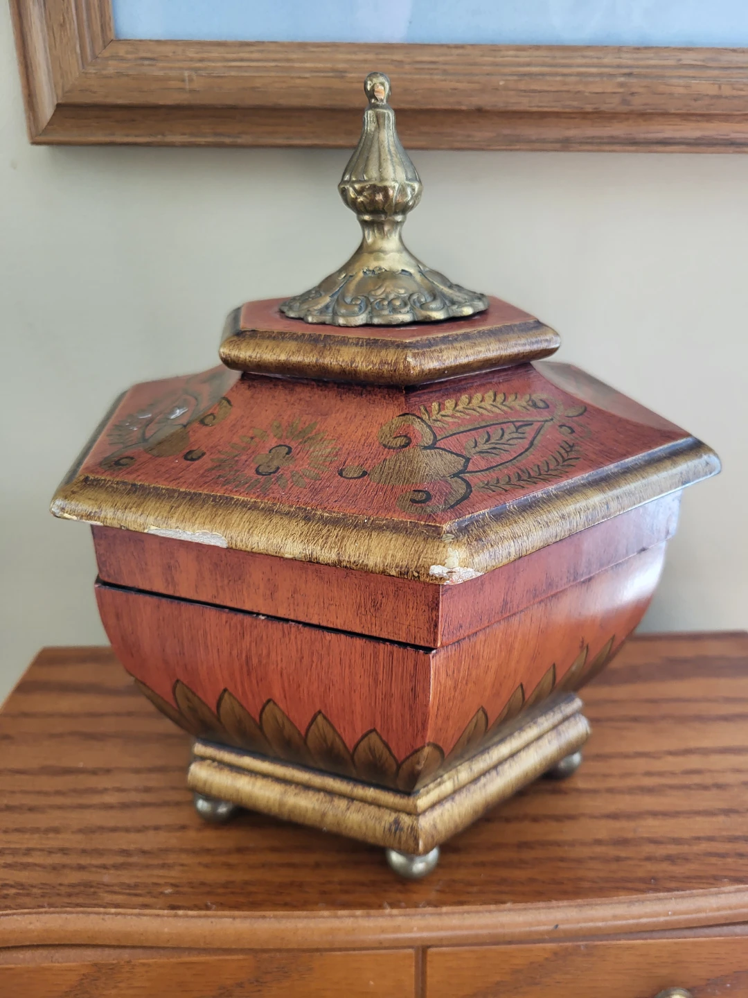 Decorative Hexagonal Trinket Box with Ornate Lid - photo 4