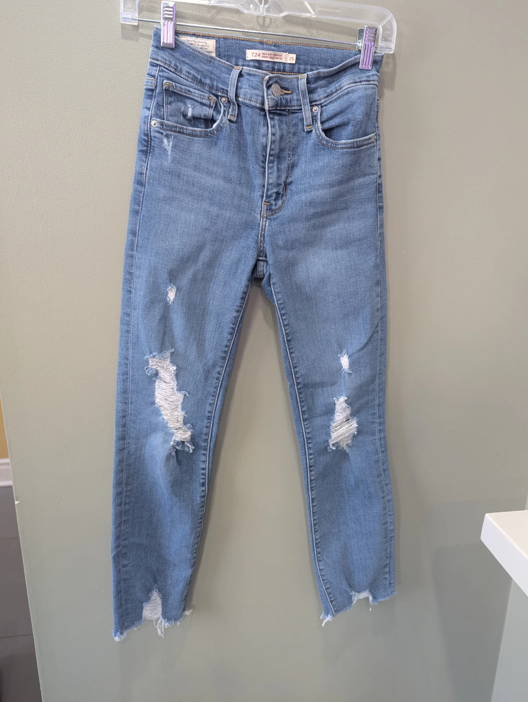 Levi's 724 High Rise Straight Jeans Size 25