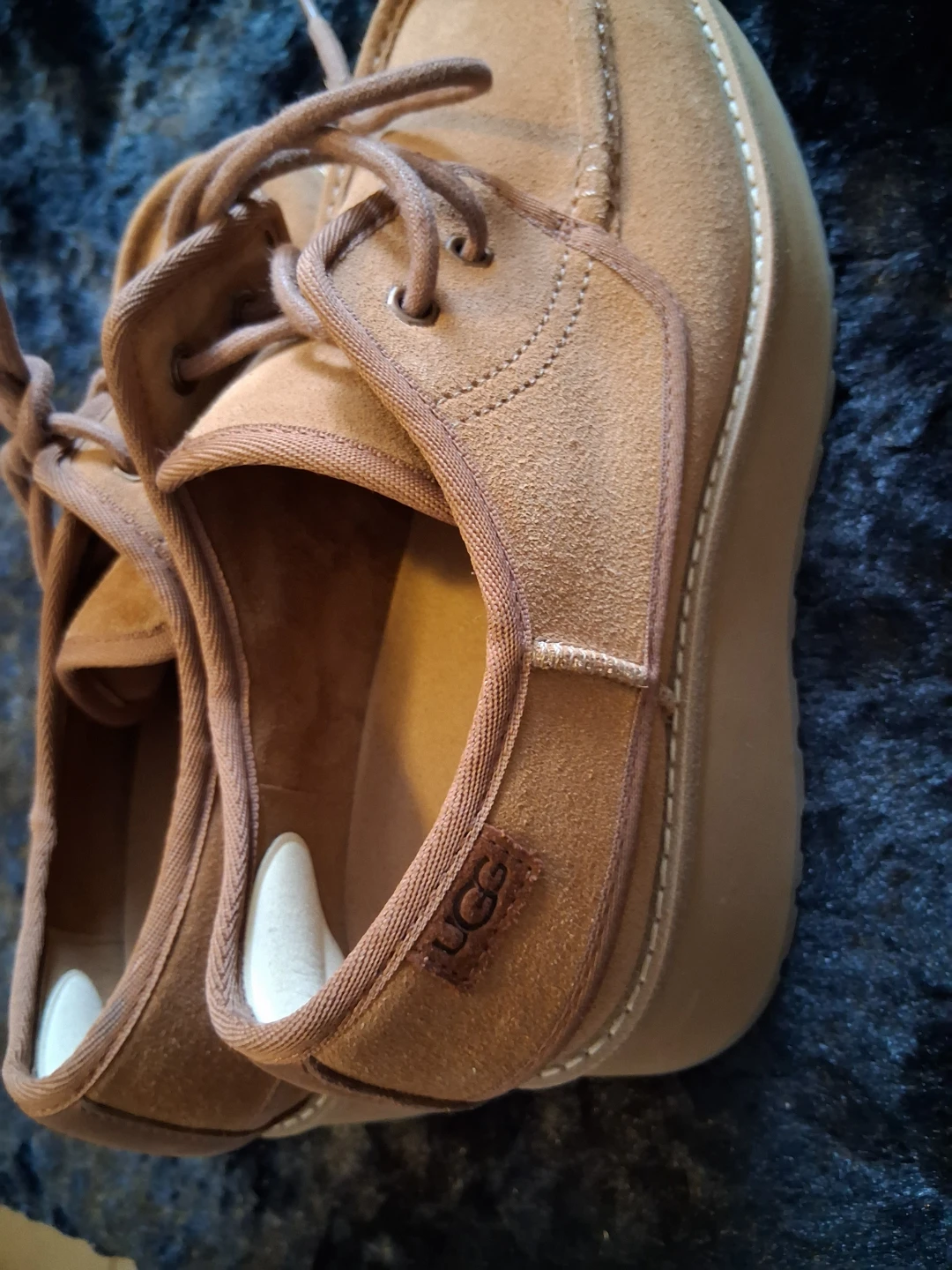 UGG Suede Slip-on Platform Shoes - Tan