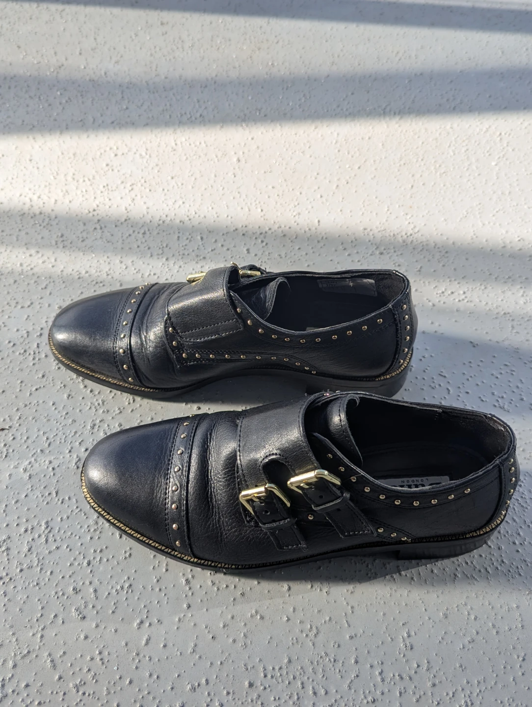 Dune London Black Studded Double Buckle Loafers - photo 2