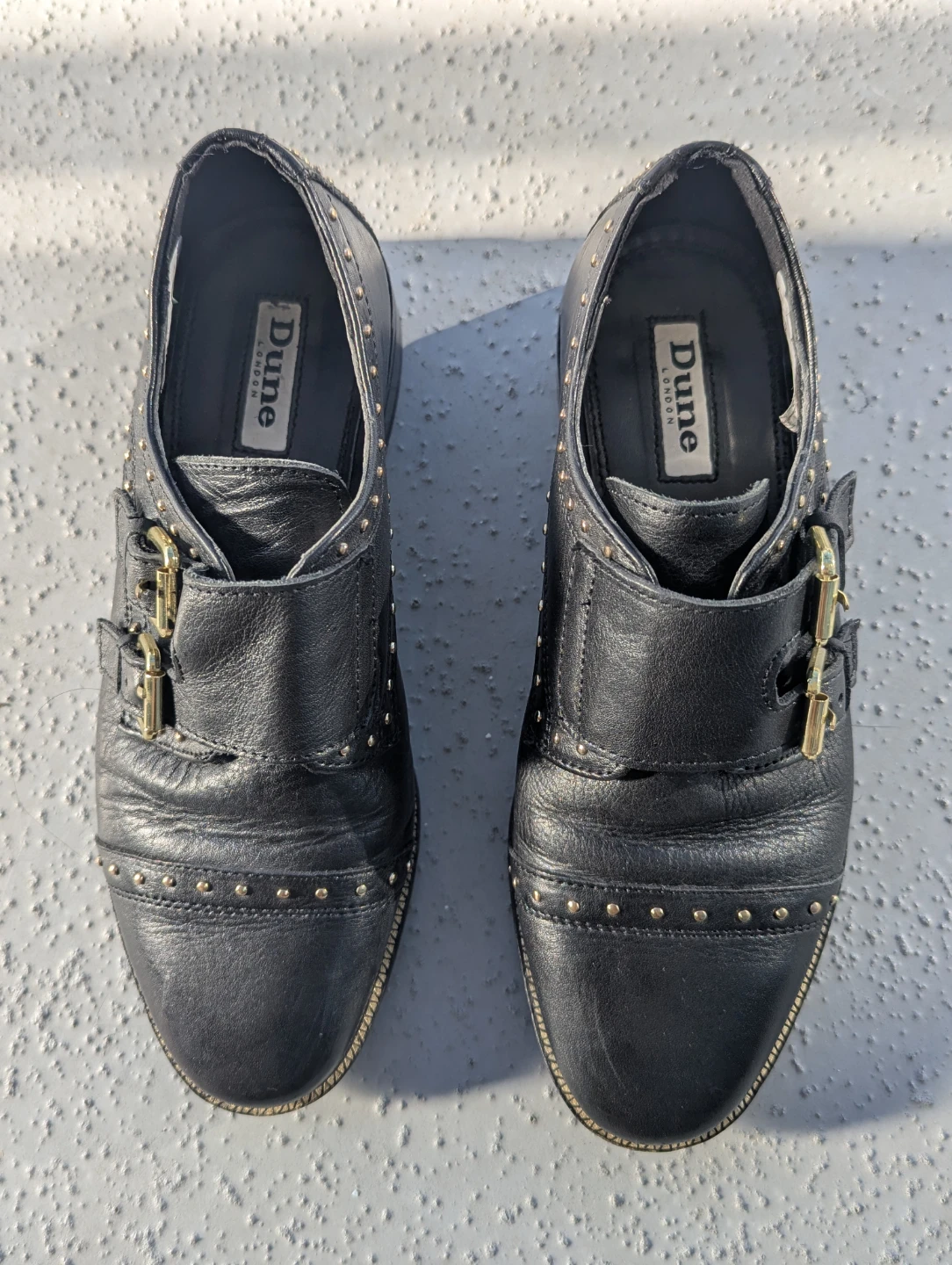 Dune London Black Studded Double Buckle Loafers - photo 4