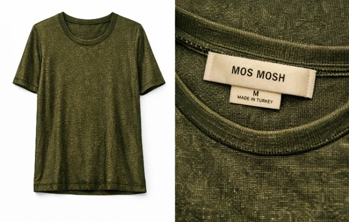 T-shirt MOS MOSH vert kaki brillant (chic) 🏆