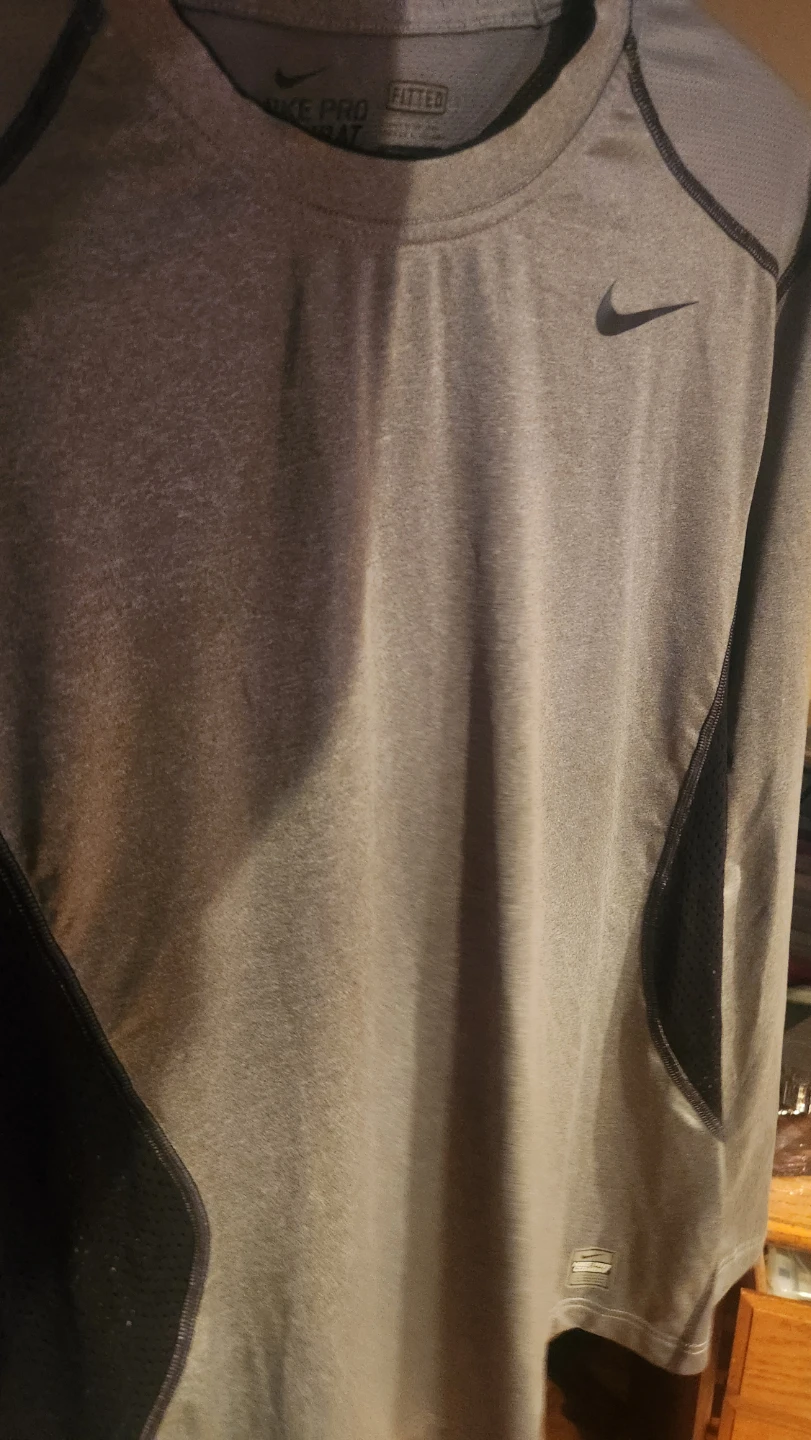 Nike pro combat long sleeve grey and black