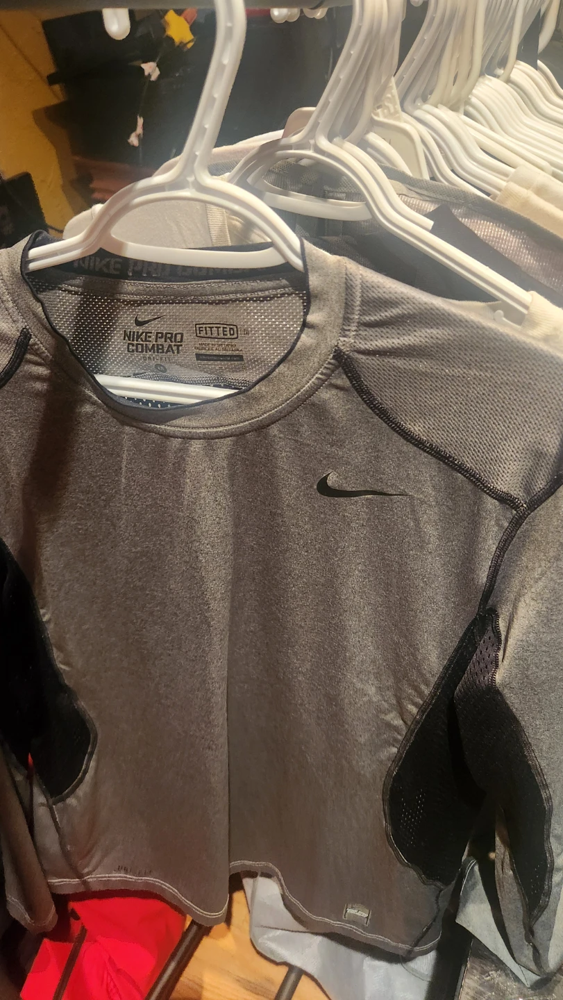 Nike pro combat long sleeve grey and black - photo 3