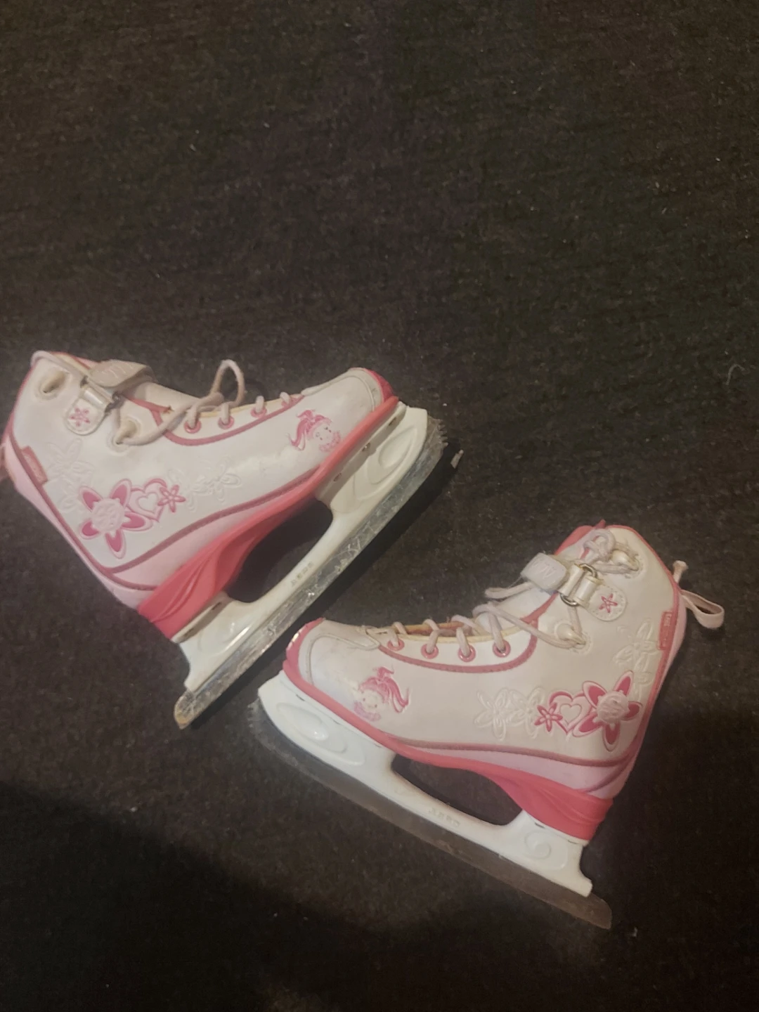 White and Pink Figure Ice Skates Size 1 - photo 2