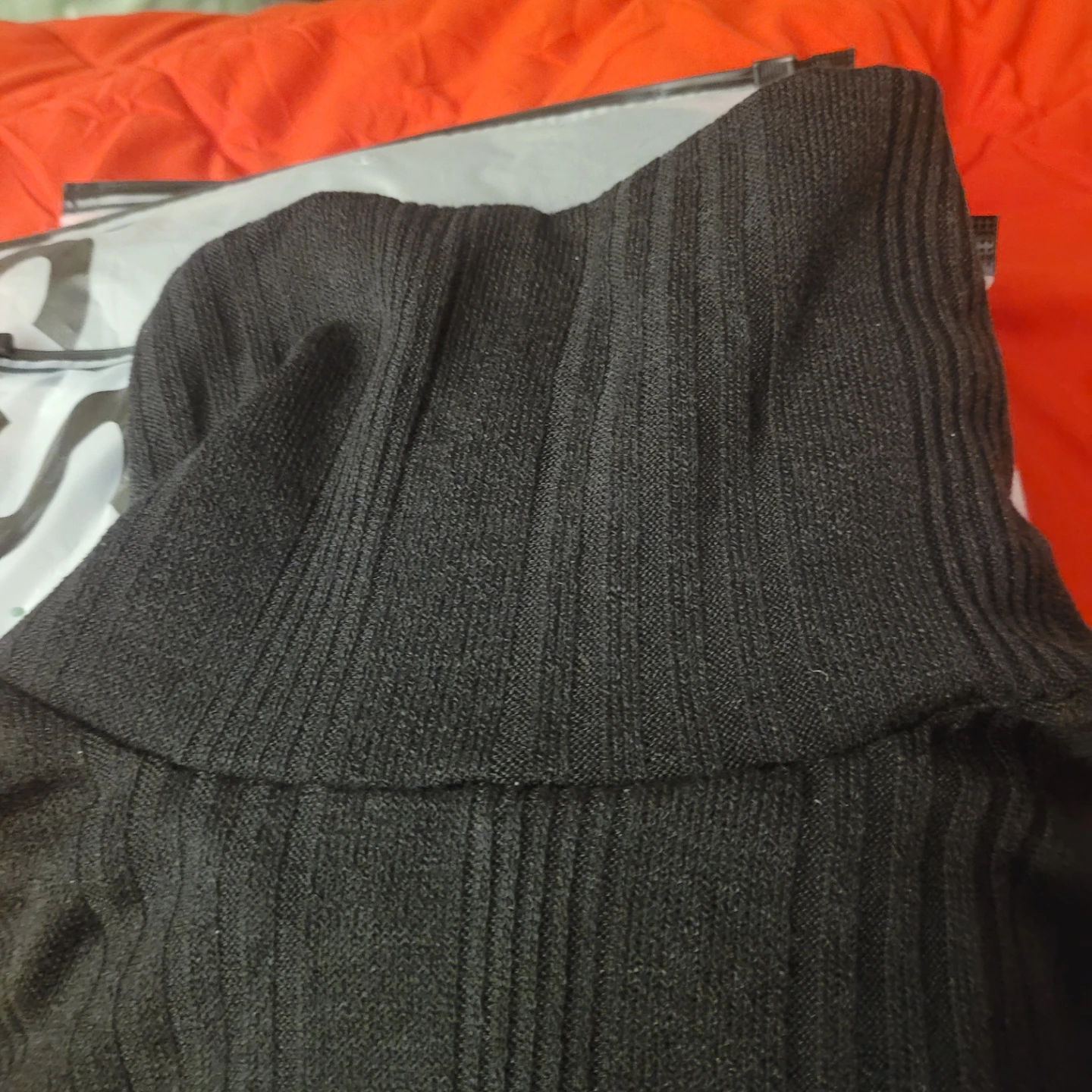 Black Ribbed Turtleneck Sweater - photo 3
