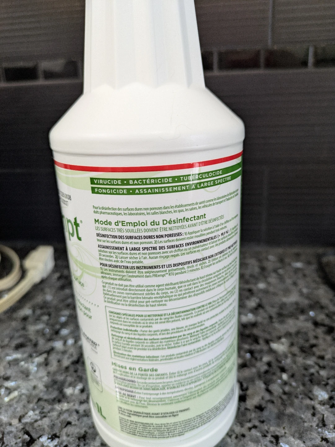 PREempt RTU Ready to Use Surface Cleaner and Disinfectant 1L - photo 4