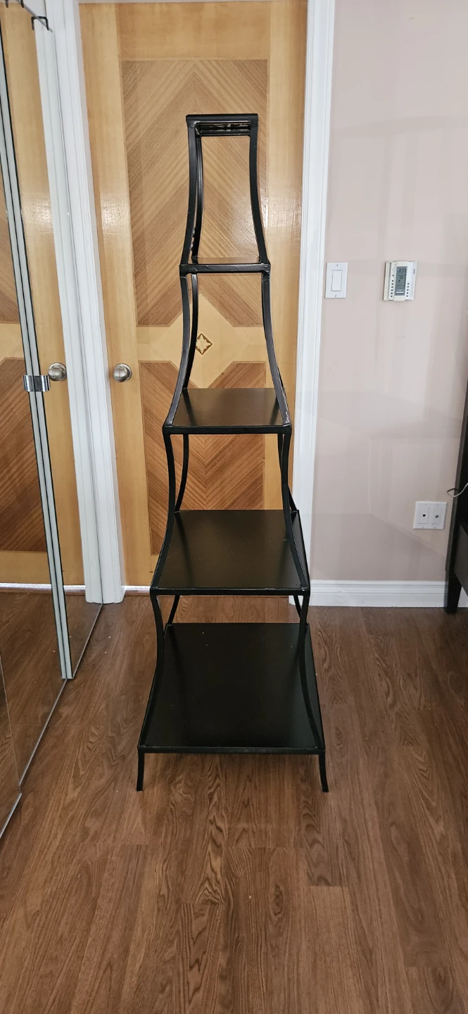 2 Black Metal Tiered Shelf Unit