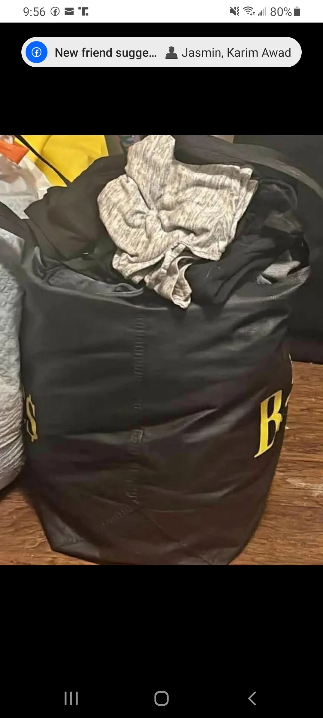 Black Duffel Bag with Yellow "B"