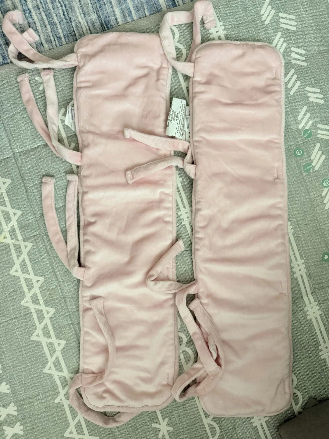 Pink Velvet Baby Crib Rail Cover / Pads 🥕