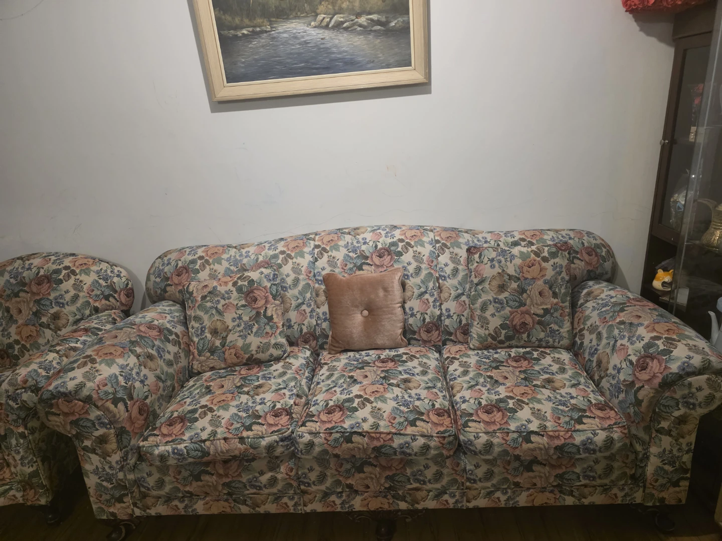 Vintage Floral Sofa and Armchair Set