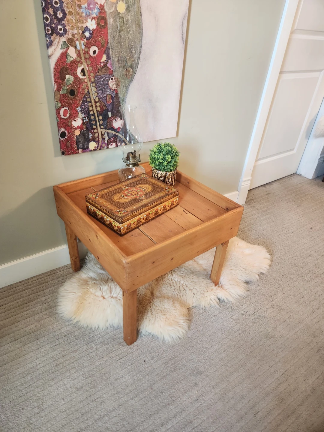 Vintage Wood Tray Table Hippy coded!