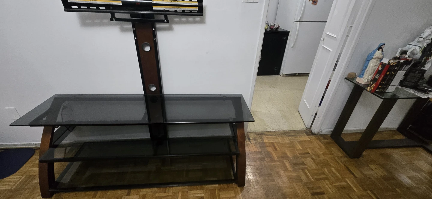 Glass and Wood TV Stand with Mount - photo 4