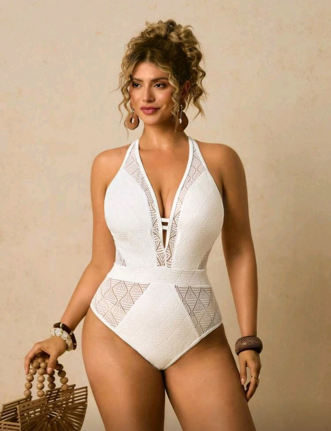 White Crochet One-Piece Swimsuit 🏆 - photo 3