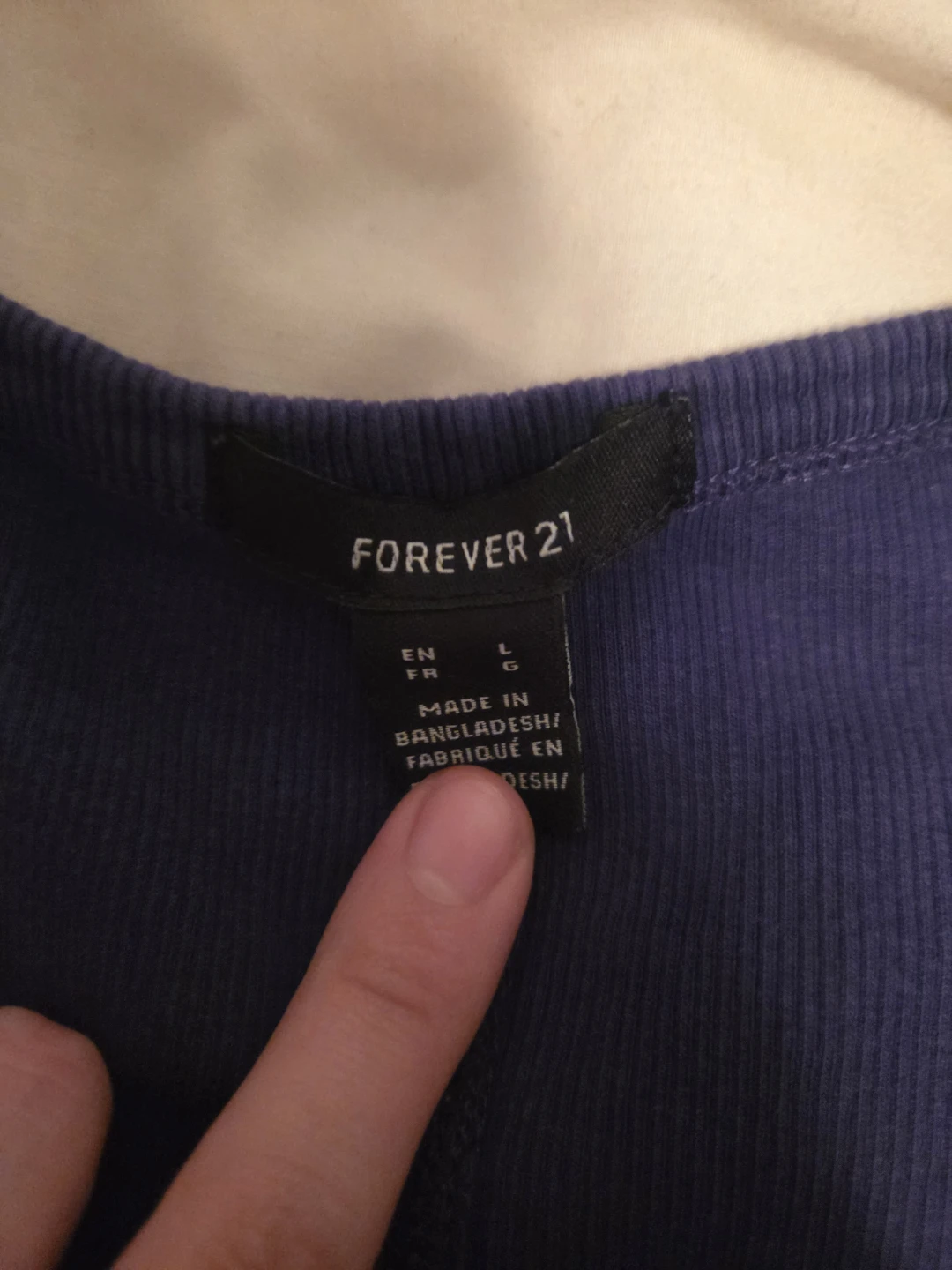 Forever 21 Blue Long Sleeve Top - Size L - photo 2
