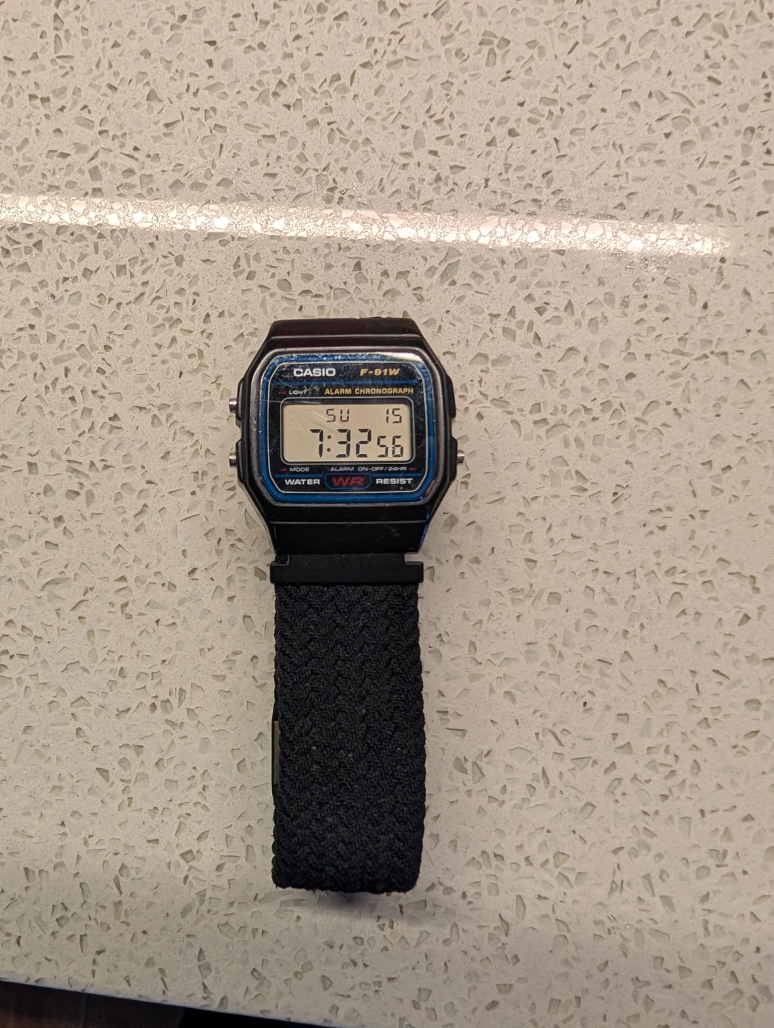 Casio F-91W Digital Watch with Black Woven Strap - photo 2