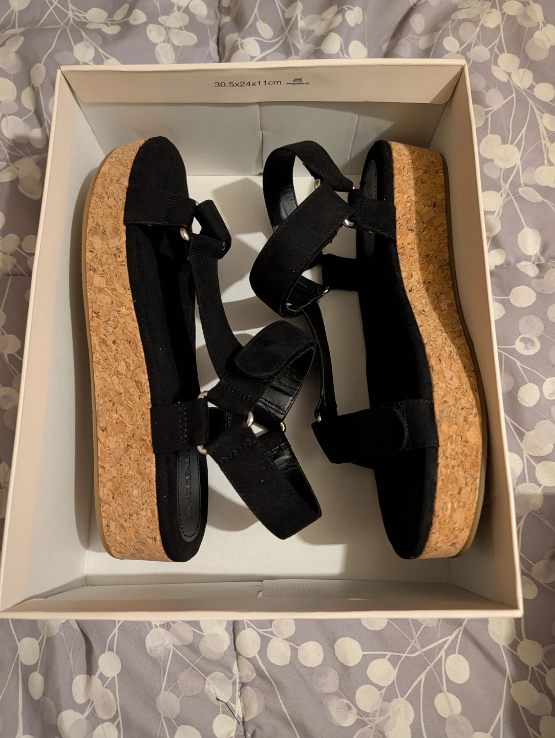 🏆 Black Wedge Sandals Lucie Size 10