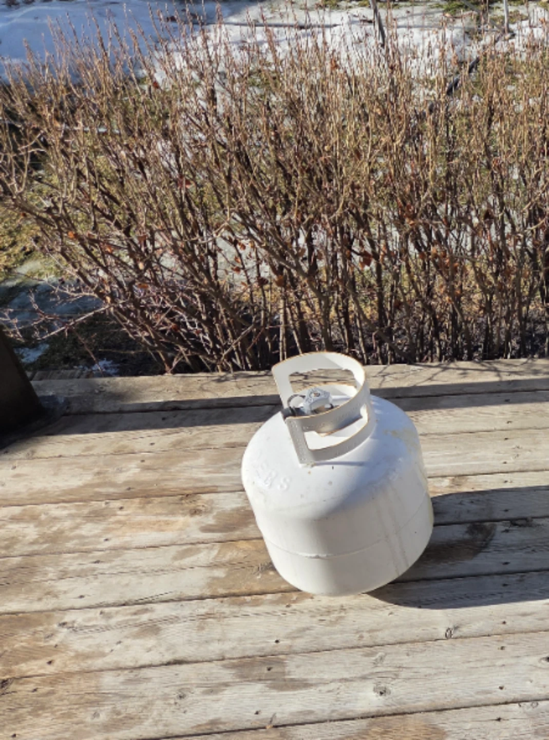 White Propane Tank