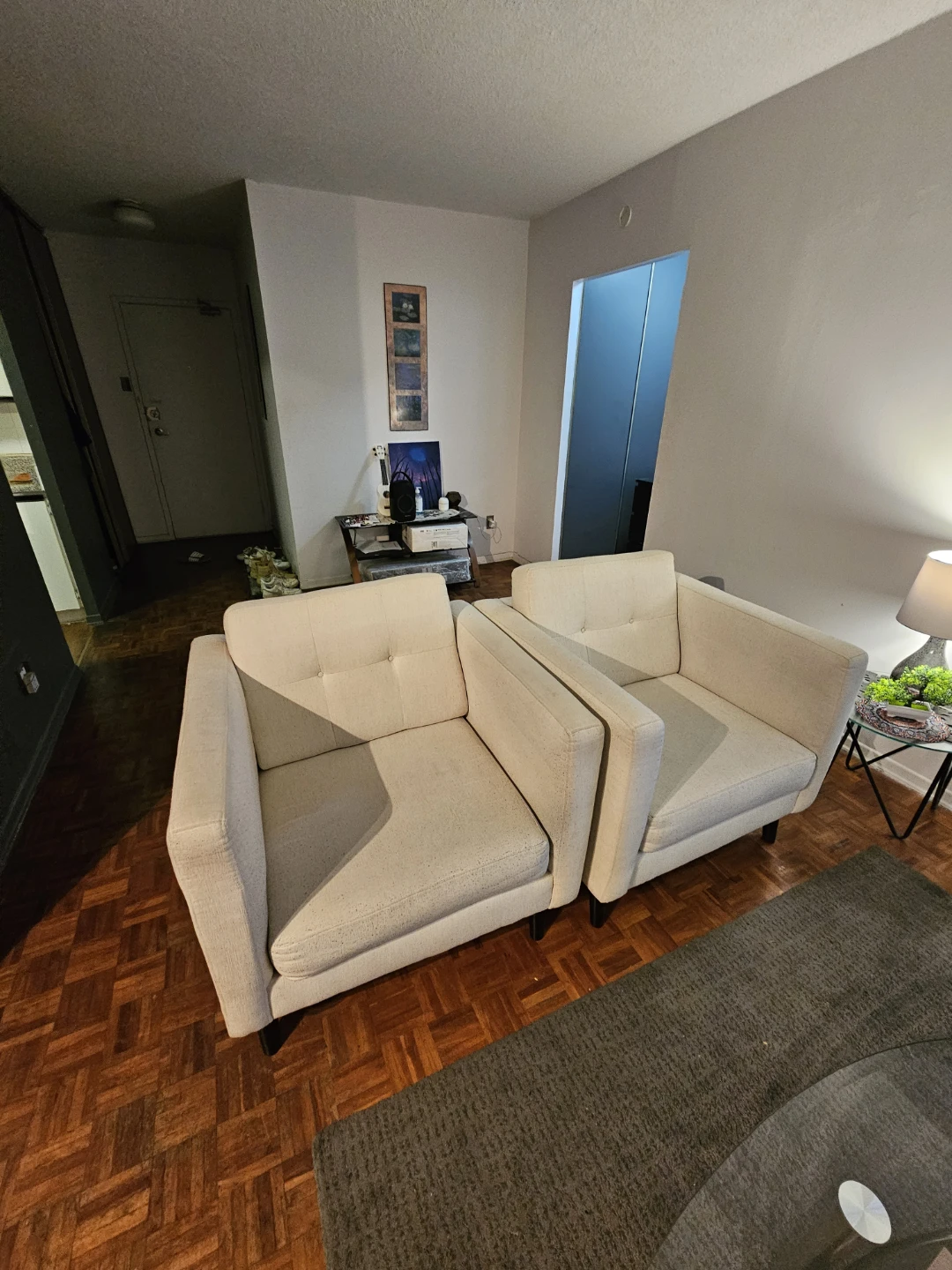 Set of 2 Cream Accent Chairs - photo 2