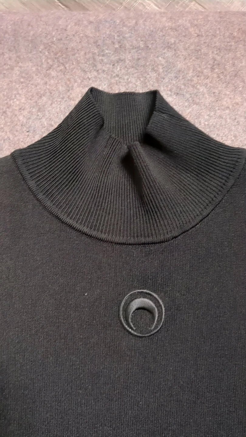 Marine Serre Black Viscose Blend Turtleneck Sweater Size S