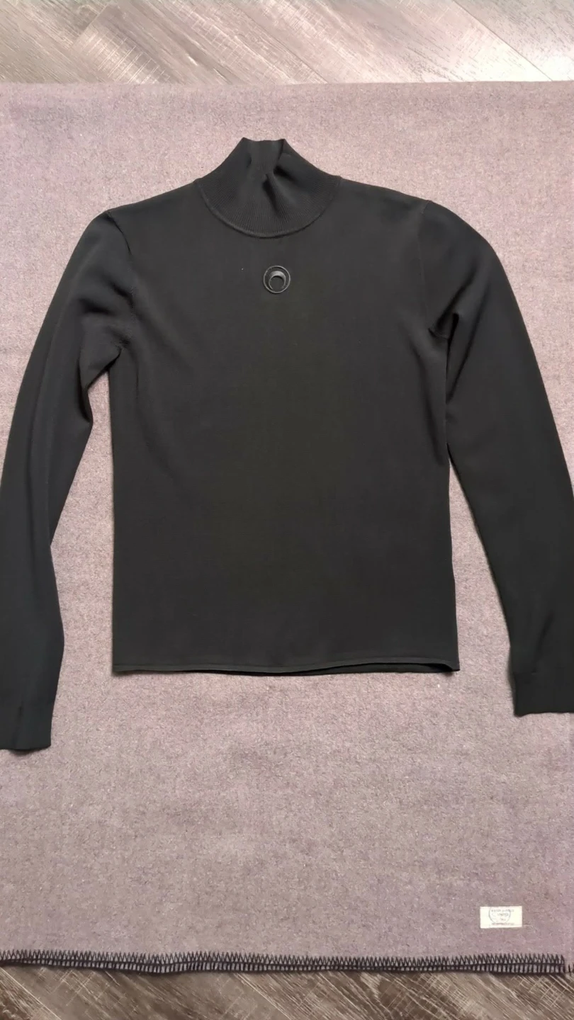 Marine Serre Black Viscose Blend Turtleneck Sweater Size S - photo 2